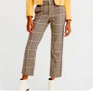 Abercrombie & Fitch Grey Plaid Simone High Rise Ankle Flare Pants Size S